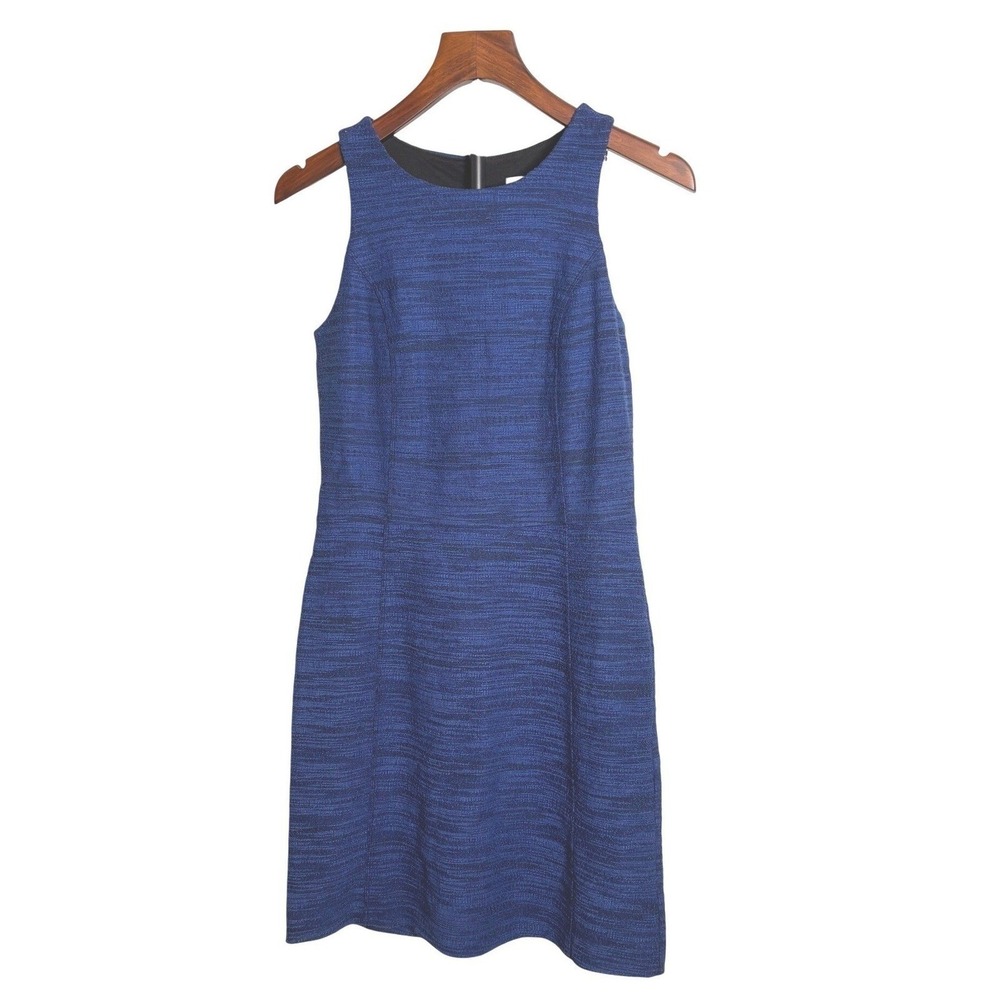 Loft | NWT Blue Space Dye Textured Knit Sleeveless Shift Dress | Size 0